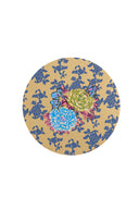 Lisa Corti Tischset Masonite Diam 34 Con Sughero + Oro Kandem Queen Blu X2