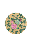 Lisa Corti Place Mat Masonite Diam 34 Con Sughero + Oro Kandem Queen Peacock X2