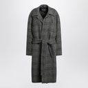 Balenciaga Raglan One Layer Coat In Black/Grey Check