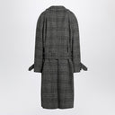 Balenciaga Raglan One Layer Coat In Black/Grey Check