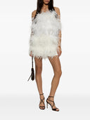 Oseree Bridal Satin Mini Dress Full Plumage