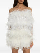 Oseree Bridal Satin Mini Dress Full Plumage