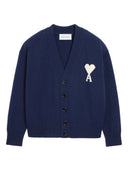 Ami Paris Cardigan With Contrasted Ami De Coeur