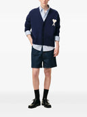 Ami Paris Cardigan With Contrasted Ami De Coeur