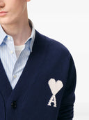 Ami Paris Cardigan With Contrasted Ami De Coeur