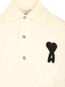 Ami Paris Boxy Fit Polo With Ami De Coeur Knitted Patch