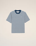 T-shirt Mariniere squadrata a maniche corte Ami Paris con toppa Ami De Coeur