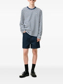 Ami Paris Long Sleeves Boxy Fit Mariniere Teeshirt With Ami De Coeur Patch