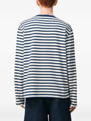 Ami Paris Long Sleeves Boxy Fit Mariniere Teeshirt With Ami De Coeur Patch