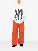 Ami Paris Oversize Fit Short Sleeves Teeshirt With Ami Paris Print