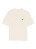 Ami Paris Boxy Fit Kurzarm-Adc-T-Shirt mit charakteristischem Aufdruck auf der Rückseite