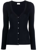 Parosh Ribbed Knit V Neck Cardigan
