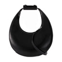 Mini sac de lune staud en cuir noir