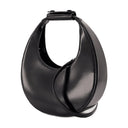 Mini sac de lune staud en cuir noir