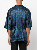 Ozwald Boateng Printed Silk Short Kimono