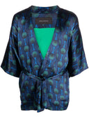 Ozwald Boateng Printed Silk Short Kimono