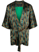 Ozwald Boateng Printed Silk Short Kimono