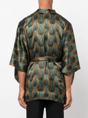 Ozwald Boateng Printed Silk Short Kimono