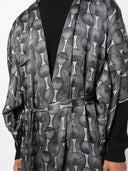 Ozwald Boateng Printed Silk Long Kimono