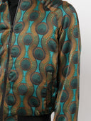 Ozwald Boateng drukowana jedwabna kurtka bombowca