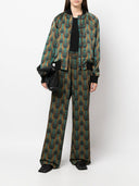 Ozwald Boateng drukowana jedwabna kurtka bombowca