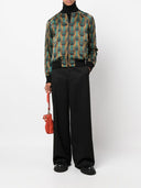 Ozwald Boateng drukowana jedwabna kurtka bombowca