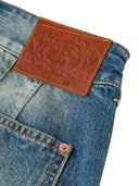 Pantaloncini in denim con toppa in tessuto Evisu HT