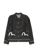 Evisu Ht Logo Selvedge Denim Jacket With Seagull Emb