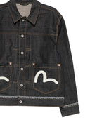 Evisu Ht Logo Selvedge Denim Jacket With Seagull Emb