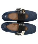 Ganni Sue Triple Denim Ballet Flat Shoe
