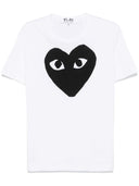 T-shirt Comme Des Garçons Play U con stampa logo lavorata a maglia