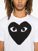 T-shirt Comme Des Garçons Play U con stampa logo lavorata a maglia