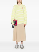 Comme Des Garçons Play U T-Shirt mit rotem Emblem aus Strick