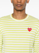 Comme Des Garçons Play U T-Shirt mit rotem Emblem aus Strick