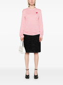 Comme Des Garçons Play U T-Shirt mit rotem Emblem aus Strick