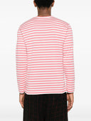 Comme Des Garçons Play U T-Shirt mit rotem Emblem aus Strick