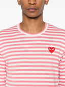Comme Des Garçons Play U T-Shirt mit rotem Emblem aus Strick