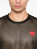 Comme Des Garçons Play U T Shirt Mesh Red Emblem