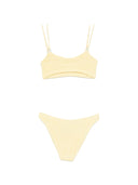 Hunza G Cassie bikini z koralikami, metaliczne marszczone