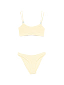 Hunza G Cassie bikini z koralikami, metaliczne marszczone