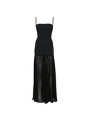 Hunza G Hybrid-Kleid aus Crinkle-Georgette