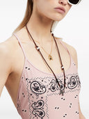 Palm Angels Paisley Print Criss Cross Swimsuit