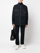 Palm Angels Palm Angles Logo Embroidered Denim Shirt