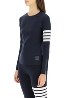 Thom Browne Compression Tee W/ 4 Bar In Interlock Piece Dye