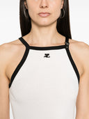Courreges Short Dress With Logo Application