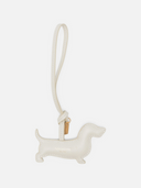 Thom Browne Puffy Hector Charm W/ Rwb Stripe In Pebble Grain Leather