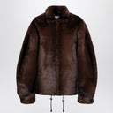 Swd By S.W.O.R.D. Brown Faux Fur Zipped Jacket