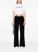Off White Cropped T Shirt With Print