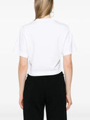 Off White Cropped T Shirt With Print