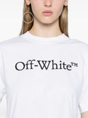 Off White Cropped T Shirt With Print